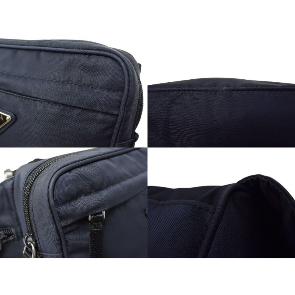 Prada Logo Blue Triangle Shoulder Waist Black Navy Bag - Picture 5 of 9